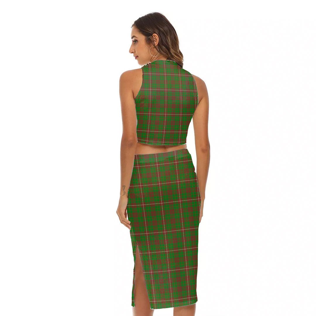 MacKinnon Hunting Modern Tartan Crest Tank Top & Split High Skirt Set