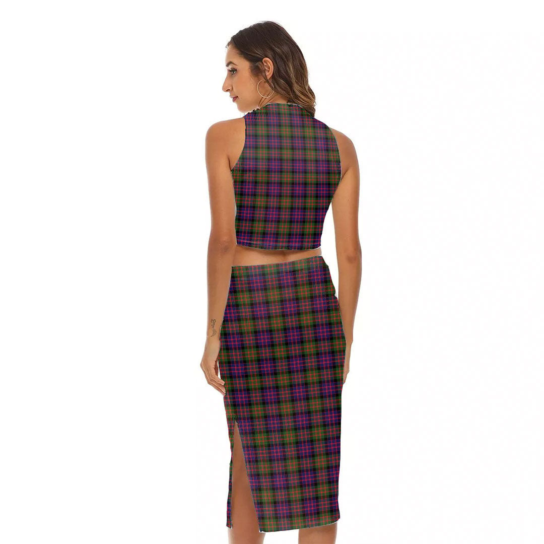 MacDonald Modern Tartan Crest Tank Top & Split High Skirt Set