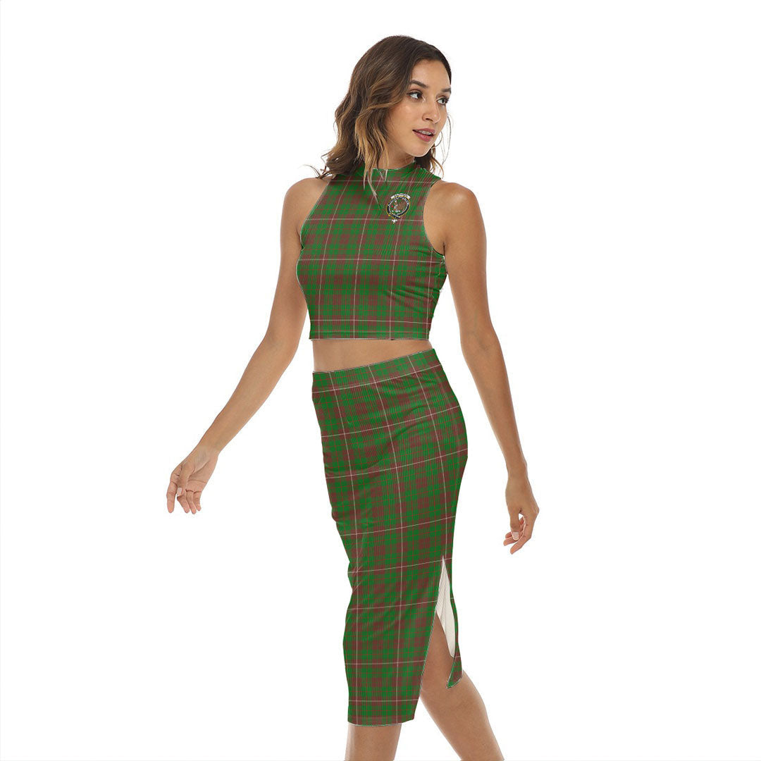 MacKinnon Hunting Modern Tartan Crest Tank Top & Split High Skirt Set