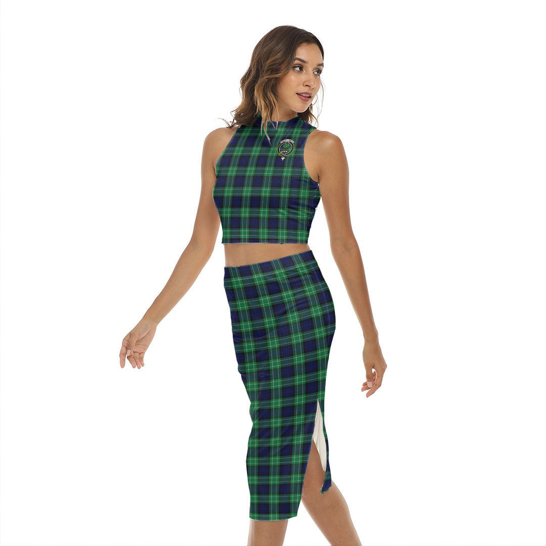 Abercrombie Tartan Crest Tank Top & Split High Skirt Set