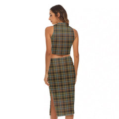 Stewart Hunting Weathered Tartan Crest Tank Top & Split High Skirt Set