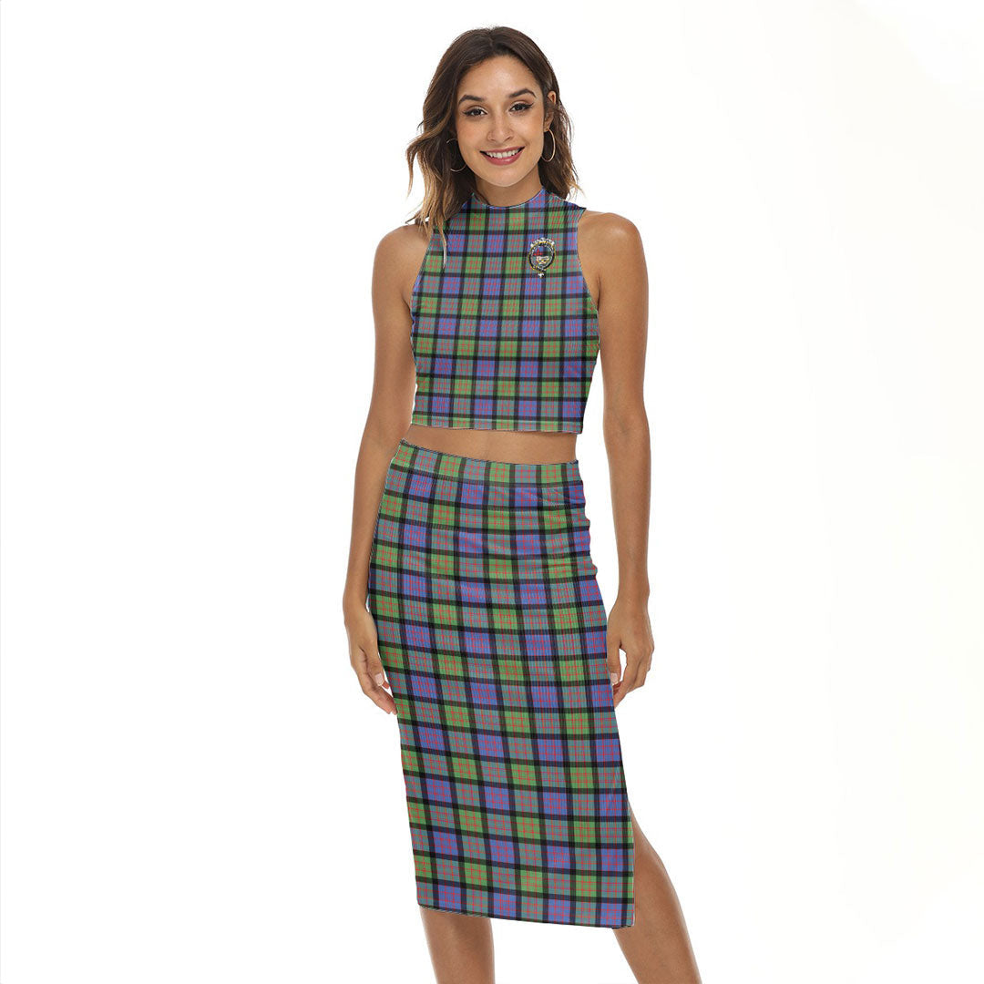 MacDonald Ancient Tartan Crest Tank Top & Split High Skirt Set