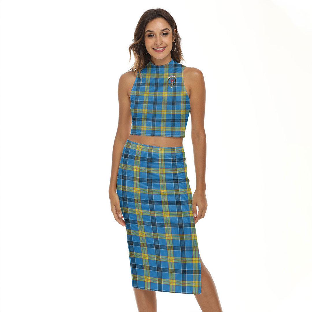 Laing Tartan Crest Tank Top & Split High Skirt Set