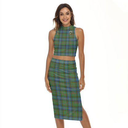 MacMillan Hunting Ancient Tartan Crest Tank Top & Split High Skirt Set