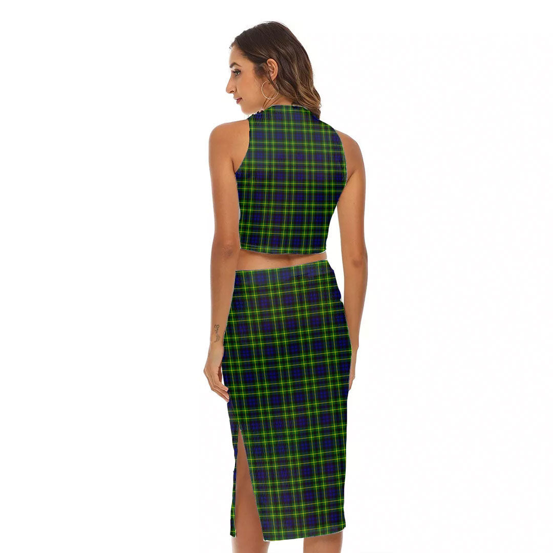 Campbell of Breadalbane Modern Tartan Crest Tank Top & Split High Skirt Set