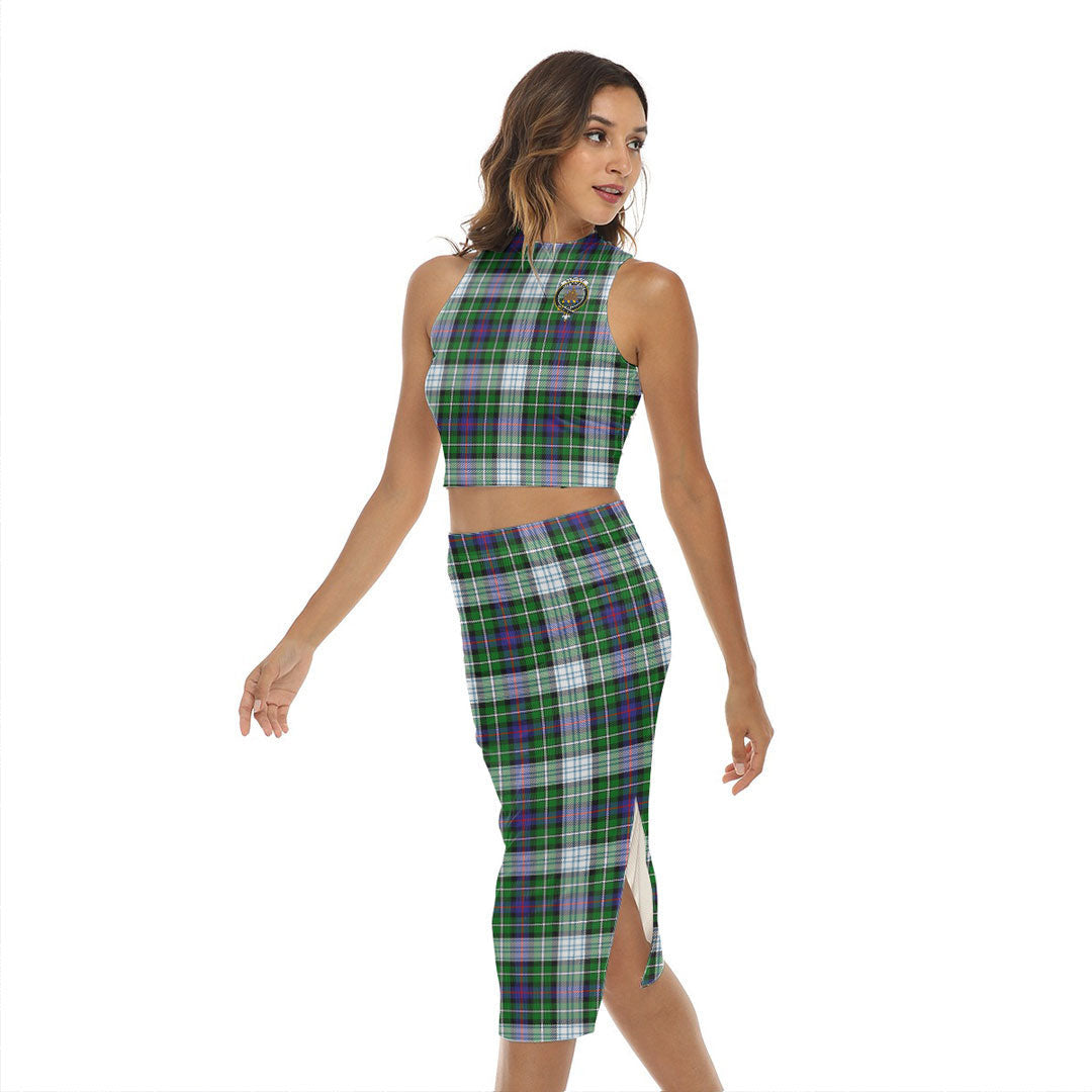 MacKenzie Dress Modern Tartan Crest Tank Top & Split High Skirt Set