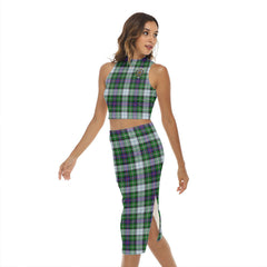 MacKenzie Dress Modern Tartan Crest Tank Top & Split High Skirt Set