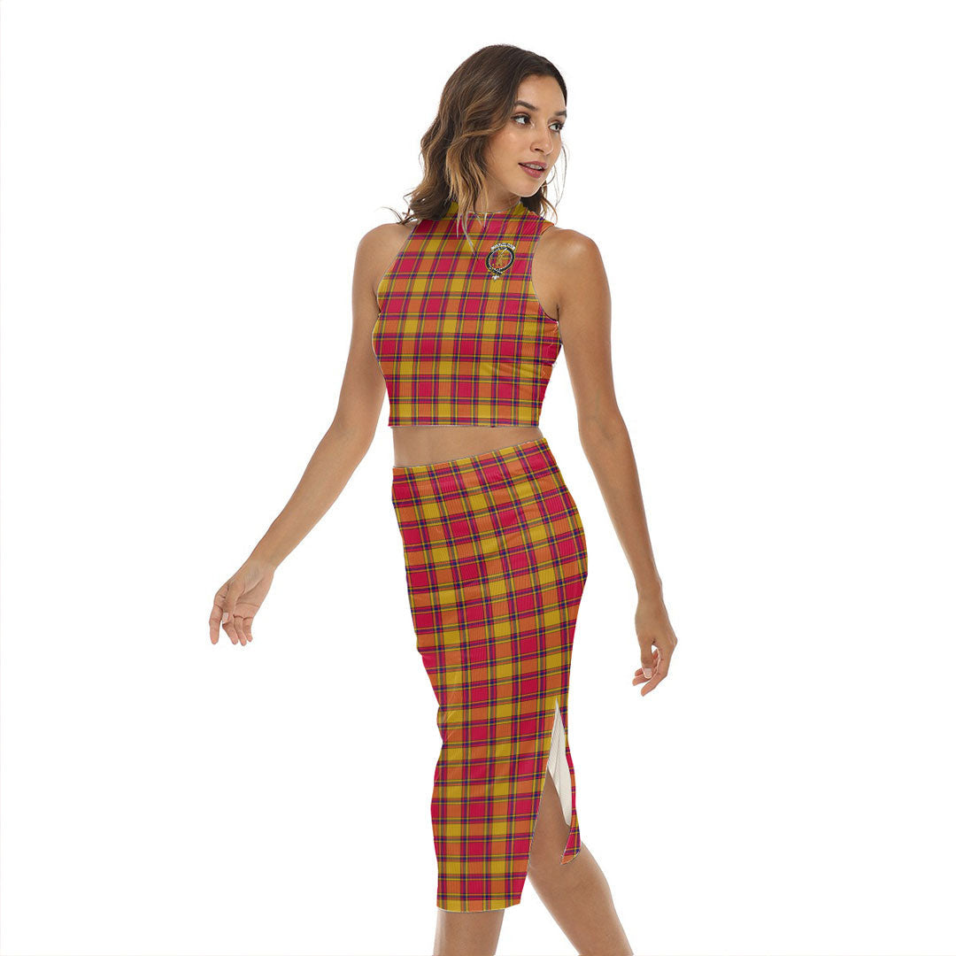 Scrymgeour Tartan Crest Tank Top & Split High Skirt Set