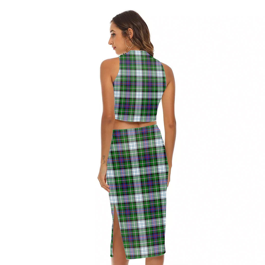 MacKenzie Dress Modern Tartan Crest Tank Top & Split High Skirt Set