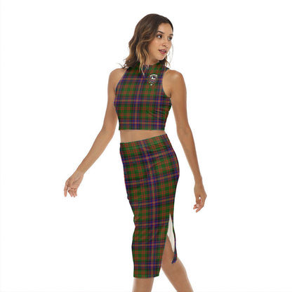 Cochrane Modern Tartan Crest Tank Top & Split High Skirt Set