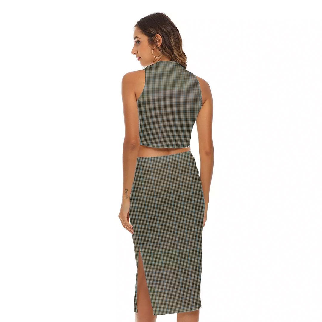 Haig Check Tartan Crest Tank Top & Split High Skirt Set