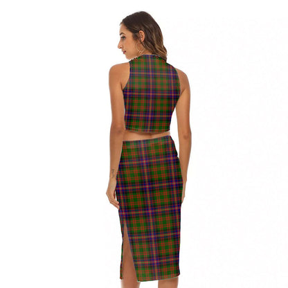 Cochrane Modern Tartan Crest Tank Top & Split High Skirt Set