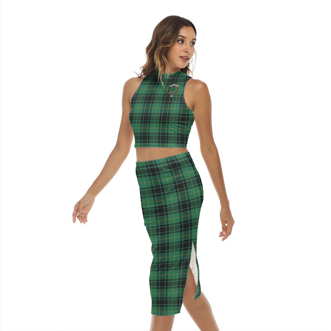 MacArthur Ancient Tartan Crest Tank Top & Split High Skirt Set