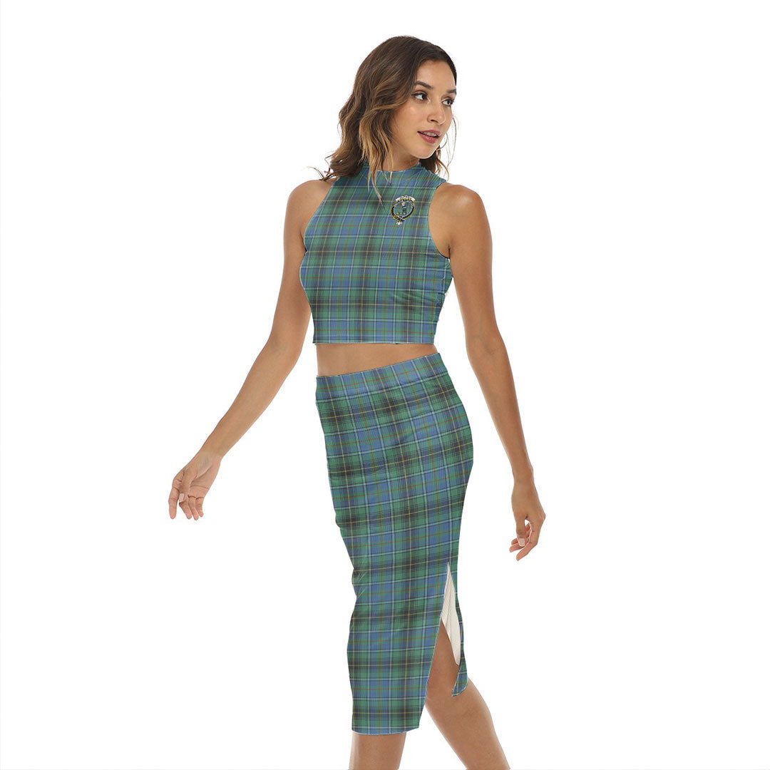 MacInnes Ancient Tartan Crest Tank Top & Split High Skirt Set