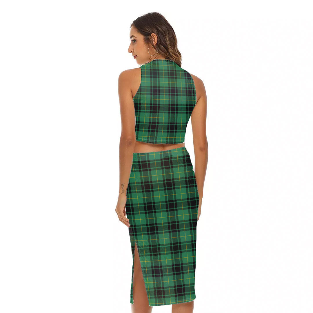 MacArthur Ancient Tartan Crest Tank Top & Split High Skirt Set