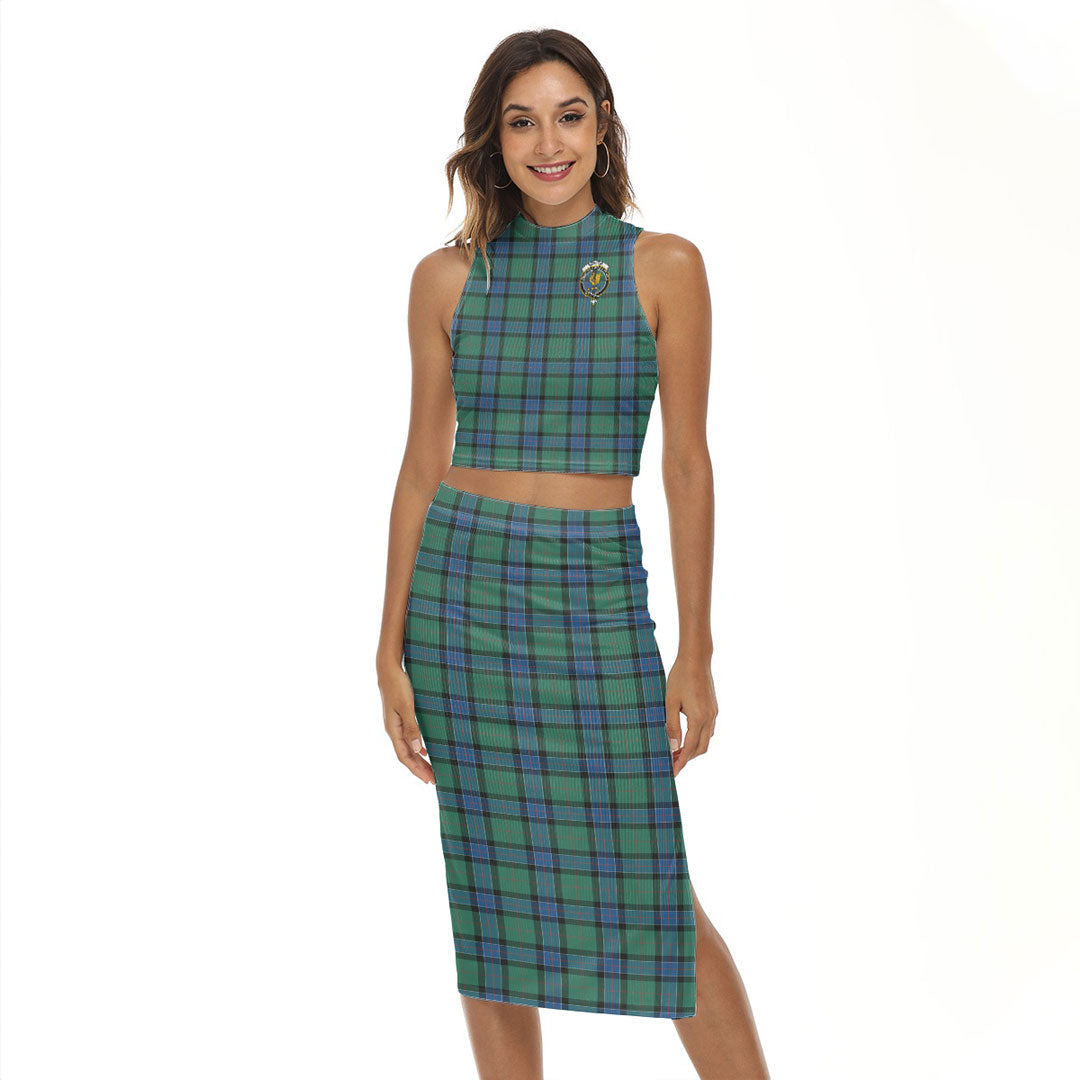 Sinclair Hunting Ancient Tartan Crest Tank Top & Split High Skirt Set