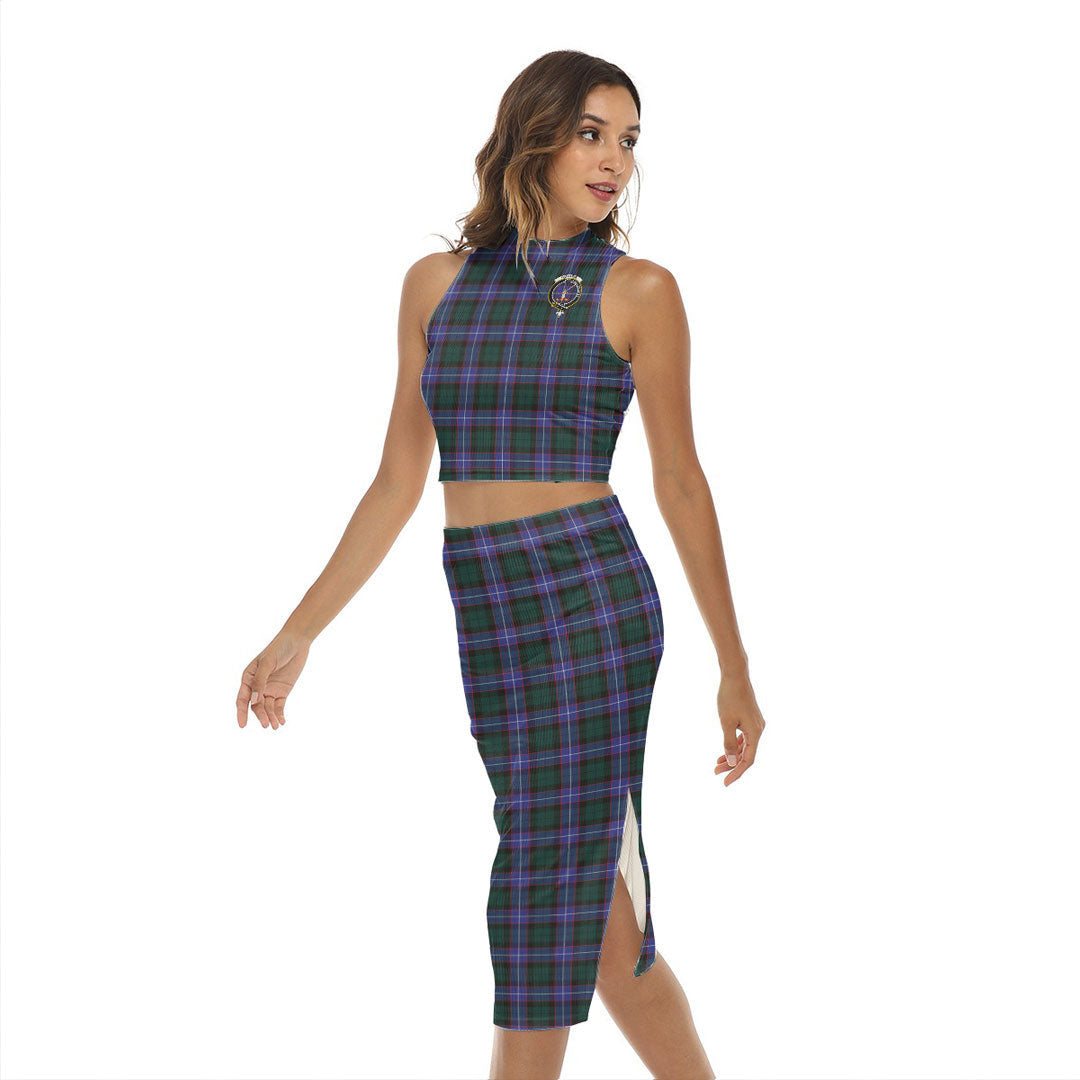 Guthrie Modern Tartan Crest Tank Top & Split High Skirt Set