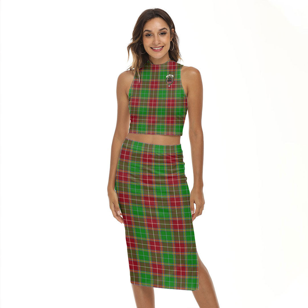 Baxter Modern Tartan Crest Tank Top & Split High Skirt Set