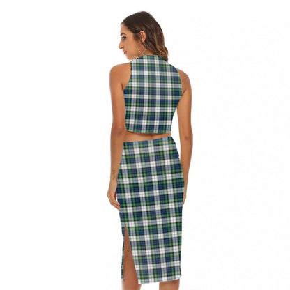 Gordon Dress Ancient Tartan Crest Tank Top & Split High Skirt Set