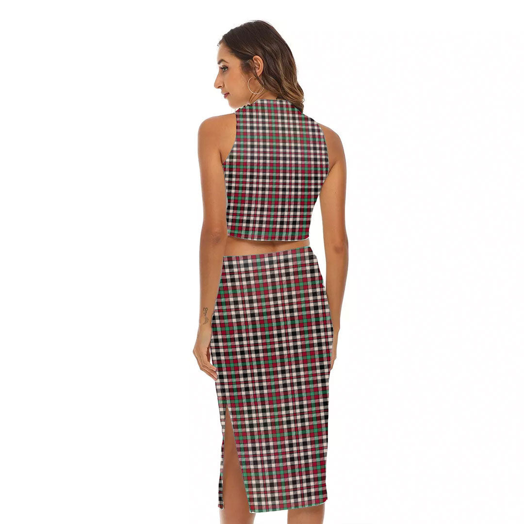 Borthwick Dress Ancient Tartan Crest Tank Top & Split High Skirt Set