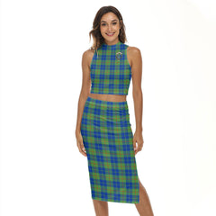 Barclay Hunting Ancient Tartan Crest Tank Top & Split High Skirt Set