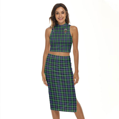 Farquharson Ancient Tartan Crest Tank Top & Split High Skirt Set