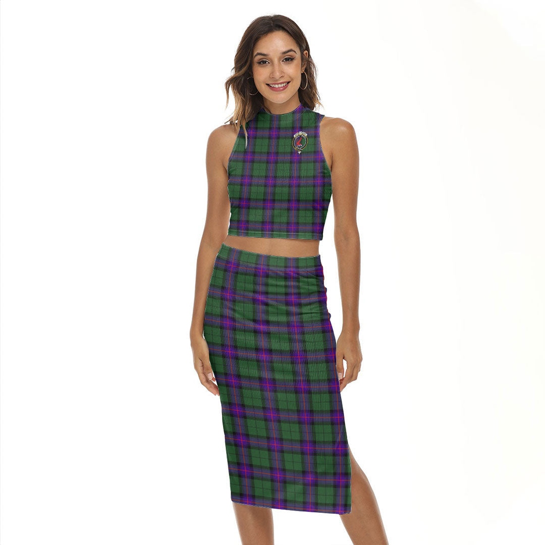 Armstrong Modern Tartan Crest Tank Top & Split High Skirt Set