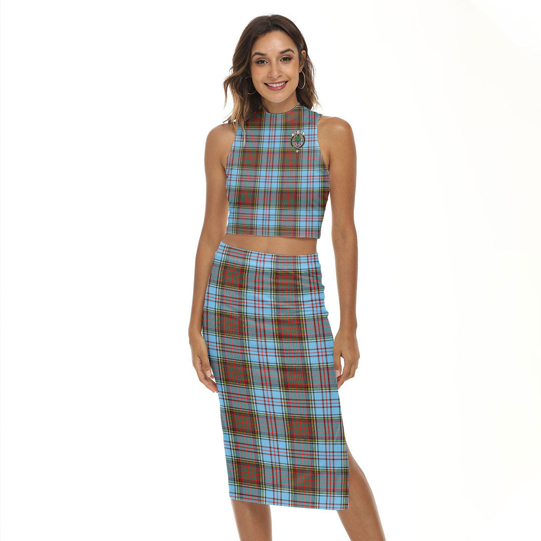 Anderson Ancient Tartan Crest Tank Top & Split High Skirt Set