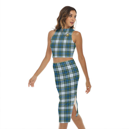 Campbell Dress Ancient Tartan Crest Tank Top & Split High Skirt Set