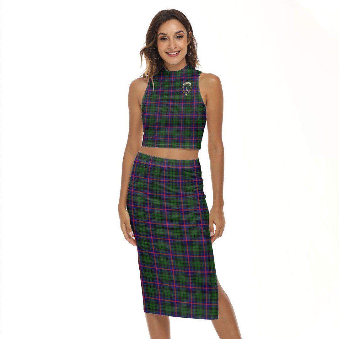 Morrison Modern Tartan Crest Tank Top & Split High Skirt Set