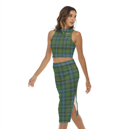 MacMillan Hunting Ancient Tartan Crest Tank Top & Split High Skirt Set