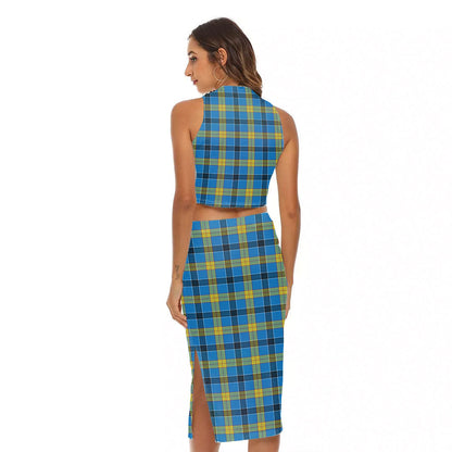 Laing Tartan Crest Tank Top & Split High Skirt Set