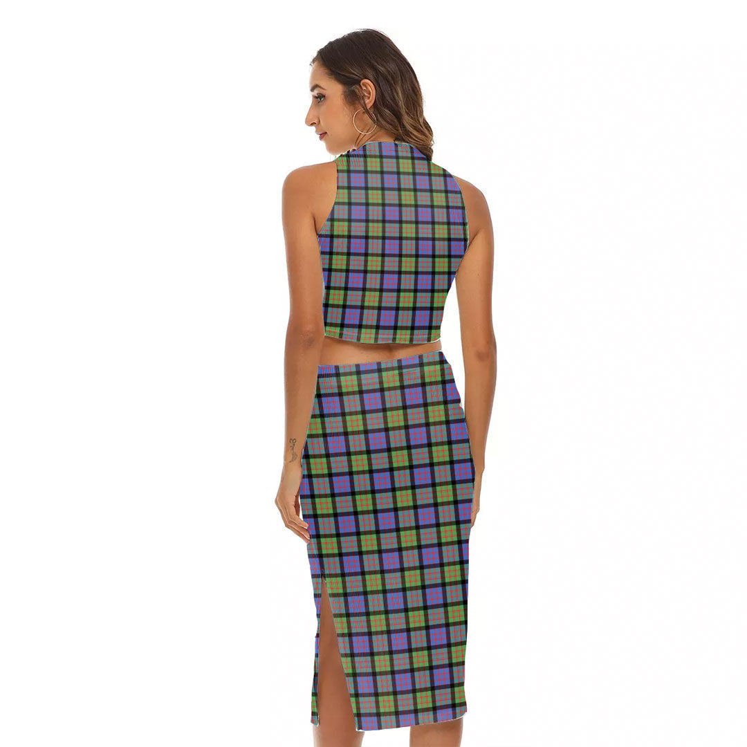 MacDonald Ancient Tartan Crest Tank Top & Split High Skirt Set