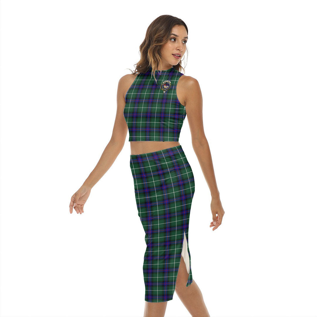 MacDonald of the Isles Hunting Modern Tartan Crest Tank Top & Split High Skirt Set