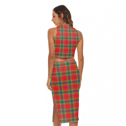 MacLean of Duart Modern Tartan Crest Tank Top & Split High Skirt Set