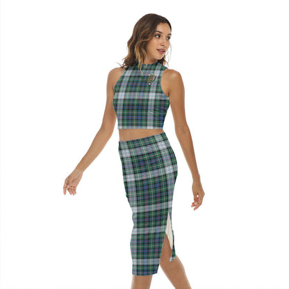 MacKenzie Dress Ancient Tartan Crest Tank Top & Split High Skirt Set