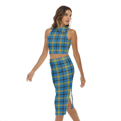 Laing Tartan Crest Tank Top & Split High Skirt Set