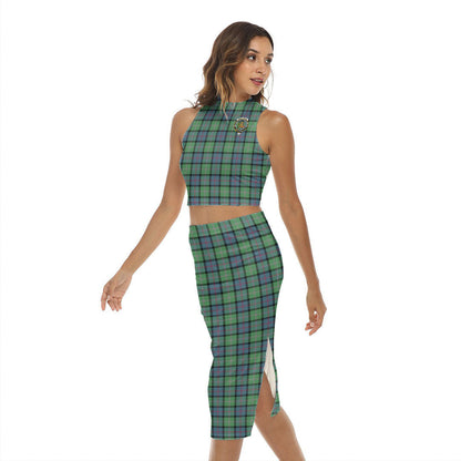 MacThomas Ancient Tartan Crest Tank Top & Split High Skirt Set