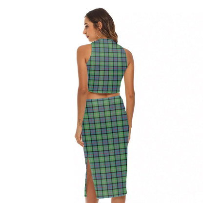 MacThomas Ancient Tartan Crest Tank Top & Split High Skirt Set