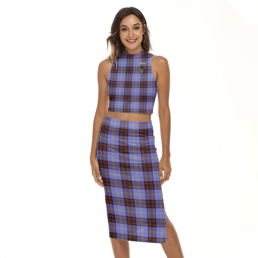 Rutherford Tartan Crest Tank Top & Split High Skirt Set