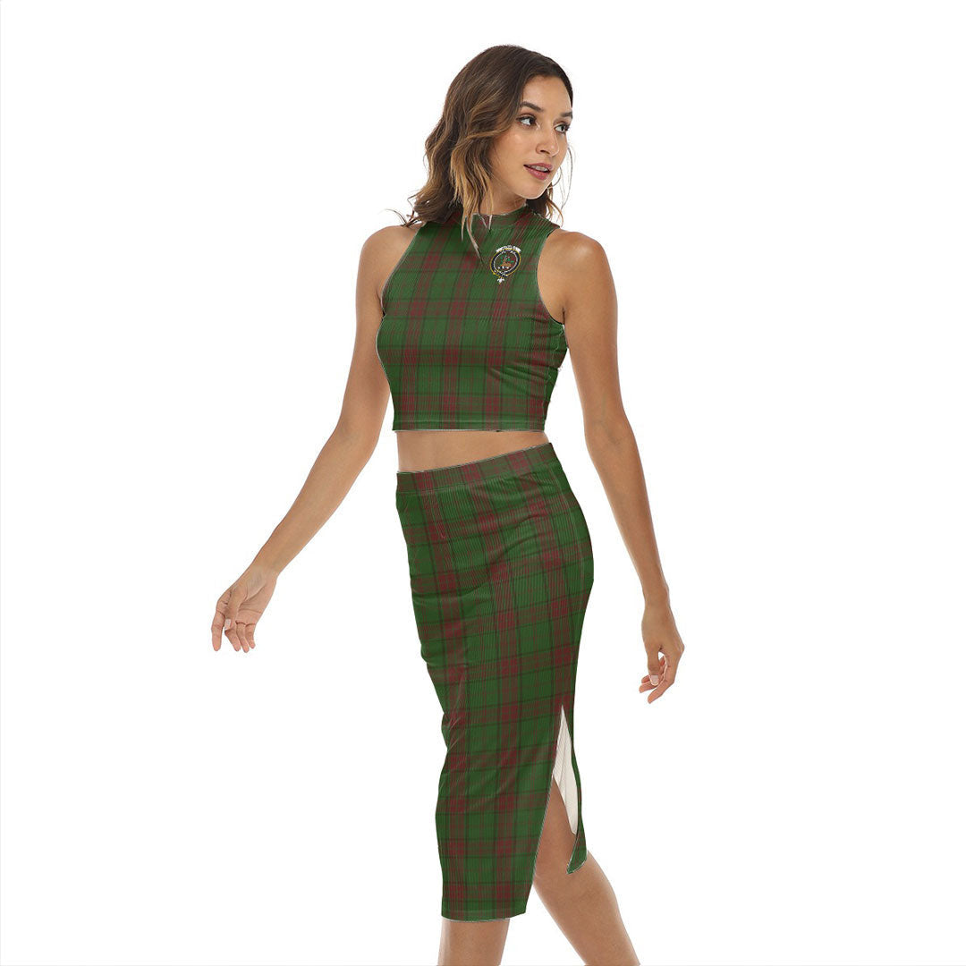 Maxwell Hunting Tartan Crest Tank Top & Split High Skirt Set