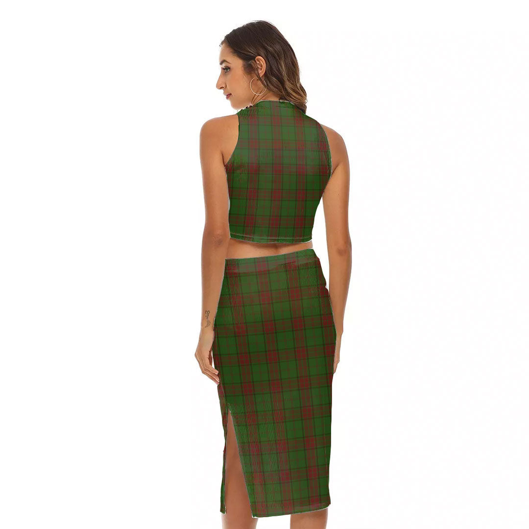 Maxwell Hunting Tartan Crest Tank Top & Split High Skirt Set