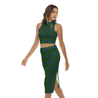 Henderson Modern Tartan Crest Tank Top & Split High Skirt Set