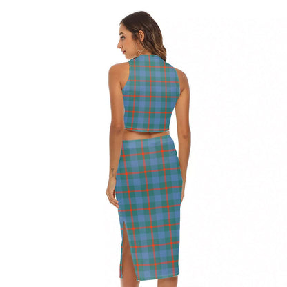 Agnew Ancient Tartan Crest Tank Top & Split High Skirt Set