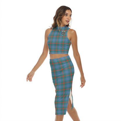 Agnew Ancient Tartan Crest Tank Top & Split High Skirt Set