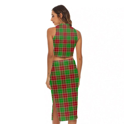 Baxter Modern Tartan Crest Tank Top & Split High Skirt Set