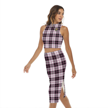 MacPherson Hunting Modern Tartan Crest Tank Top & Split High Skirt Set