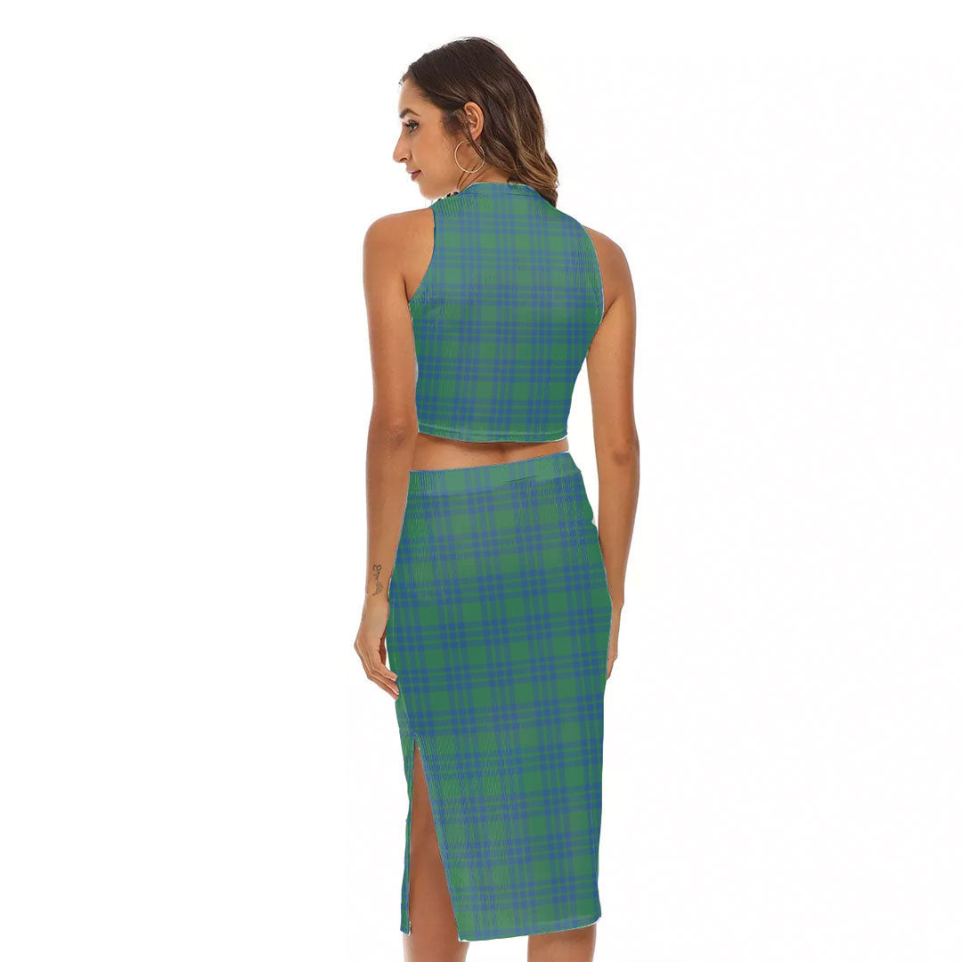 Montgomery Ancient Tartan Crest Tank Top & Split High Skirt Set