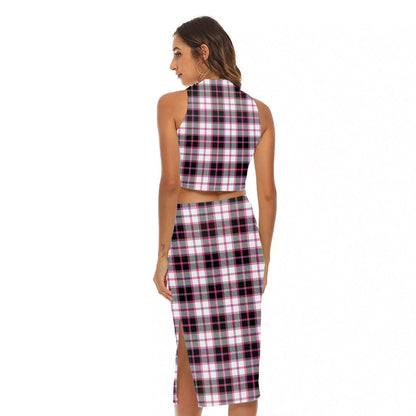 MacPherson Hunting Modern Tartan Crest Tank Top & Split High Skirt Set