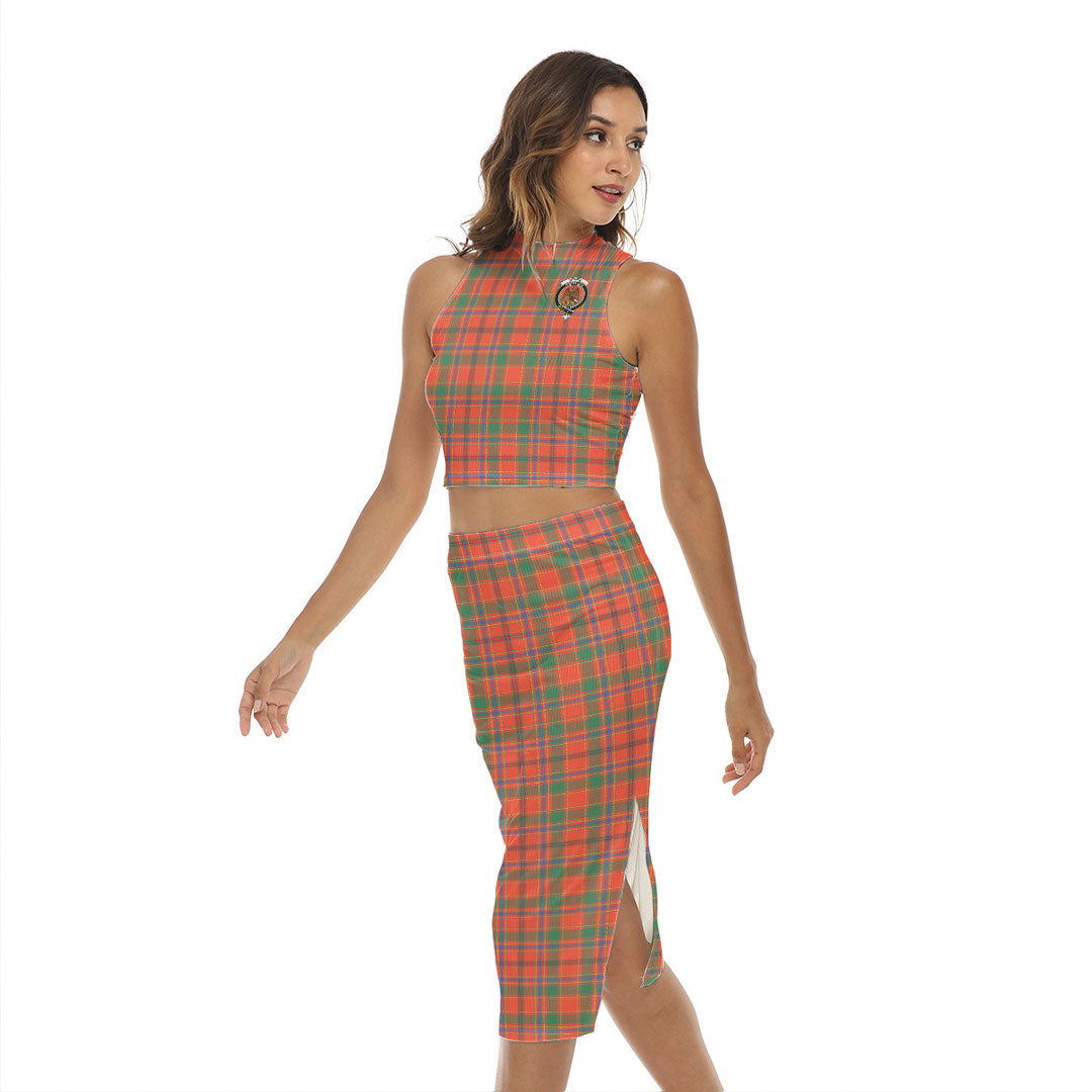 Munro Ancient Tartan Crest Tank Top & Split High Skirt Set